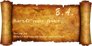 Bartánusz Andor névjegykártya